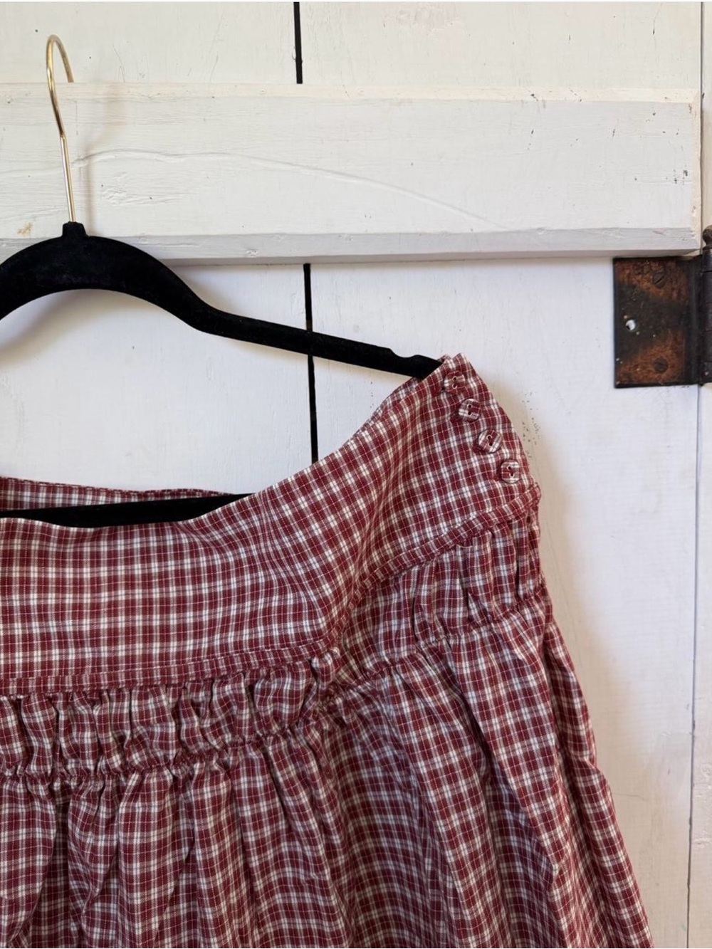 Princess Polly Red Plaid Midi Skirt with Smocked Waist